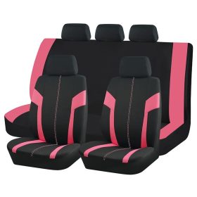   9 részes 2 HELYEN osztható univerzális üléshuzat szett - Légzsákos - pink-fekete AD9472P