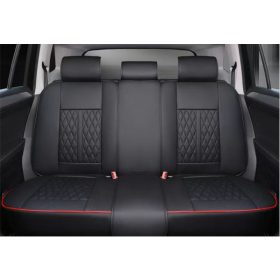  15 részes Prémium Magas minőségű Műbőr üléshuzat szett nyakpárnákkal - Légzsákos - Osztható - Fekete/Piros színben 80196