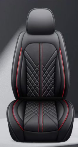 11 részes Prémium minőségű Műbőr üléshuzat szett - Légzsákos - Osztható - Fekete/Piros színben 80186