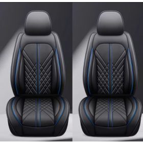   11 részes Prémium minőségű Műbőr üléshuzat szett - Légzsákos - Osztható - Fekete/Kék színben 80188