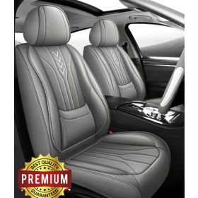  11 részes Prémium minőségű Műbőr üléshuzat szett - Légzsákos - Osztható - Fekete/Szürke színben 80190