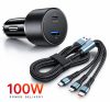 13023 02ACSET Gyors töltő USB/USB-C + 3 az 1-ben töltő különböző töltőfejekkel - 5A 100W 12-24V