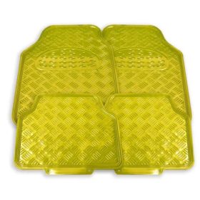   Alumíniumhatású univerzális gumiszőnyeg autóba  4 db-os - Sárga
