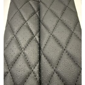 Műbőr steppelt biztonsági öv párna - fekete párban