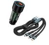 13030 07ACSET Gyors töltő USB/USB-C + 3 az 1-ben töltő különböző töltőfejekkel - 5A 20W 12-24V