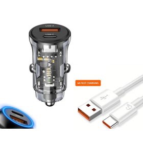   13139 08AC Gyors töltő USB/USB-C + Kábel USB/TIPE-C - 6A 20W 12-24V