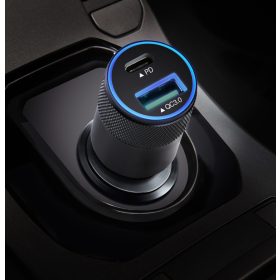  12–24V Szivargyújtós USB 3.1A + Type-C Autós Töltő (15W)