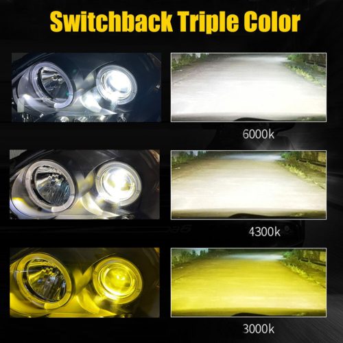  3 színű világítás - H1 LED Fényszóró Szett 3in1 – 12V/24V - 60W - CANBUS