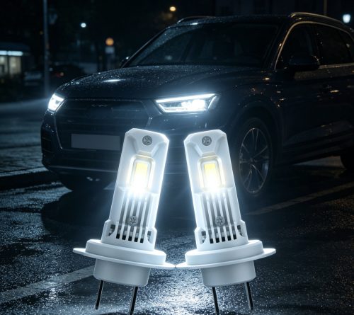AL-H7PRO LED Autós Fényszóró - E jeles - 12/24V - 60W - 5000lm - CANBUS párban Plug & Play IP68 Halo Led Cyber Series