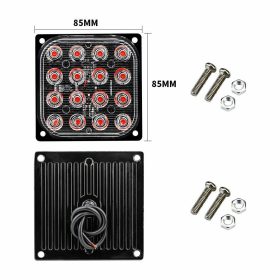   18028 16 LED-es négyzet alakú stroboszkóp - E-jeles - 12-24V W13891-6