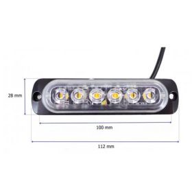 18042 6LED-es stroboszkóp sárga - E jel - 12-24V W13891-1