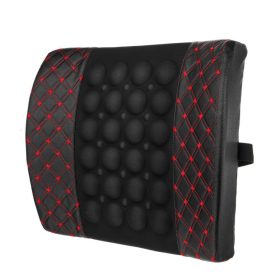    12 V-os PU bőr deréktámasz/masszírozó párna Fekete/Fehér steppelt