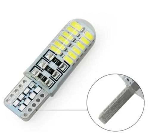  SMD-T10-3024SMD 10db-os SZILIKON - fehér - 12V CANBUS