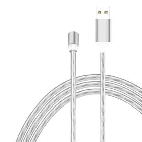    TYPE-C világító LED töltőkábel kábel - fehér színben