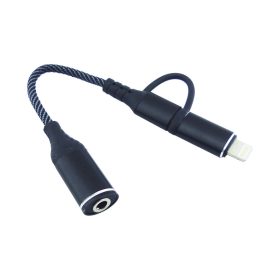   2 az 1-ben USB-C – Lightning adapter, 3,5 mm-es AUX jack csatlakozó