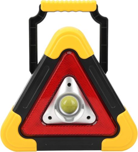 Figyelmeztető háromszög LED lámpa – többfunkciós, napelemes vészjelző, powerbank 16.5x16.5cm