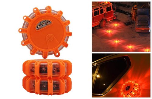  Autós vészjelző lámpa – 12 + 3 LED, akkumulátoros, USB / USB-C töltéssel