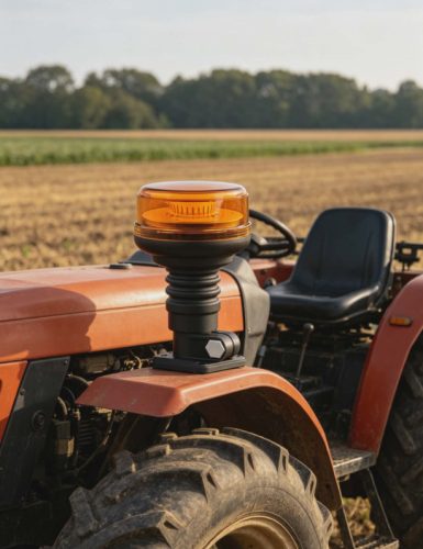  E-jeles sárga LED villogó lámpa csőre húzható kivitelben – 12/24V, 9W, dupla villogási mód