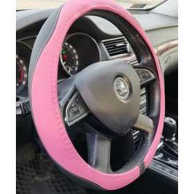 Univerzális műbőr kormányvédő 38cm pink 2397P