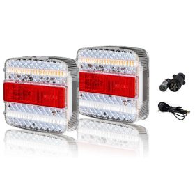   E-jeles LED utánfutó hátsó lámpa szett – 7 pólusú csatlakozóval, komplett világítás 12/24V