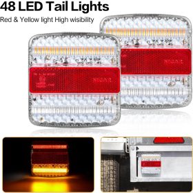   E-jeles LED utánfutó hátsó lámpa szett – 7 pólusú csatlakozóval, komplett világítás 12/24V