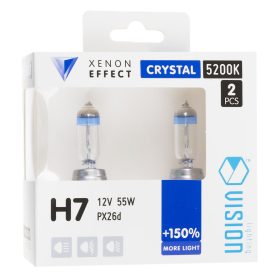 VISION kristály fehér izzók H7 12V 55W PX26d +150%, 2 db.