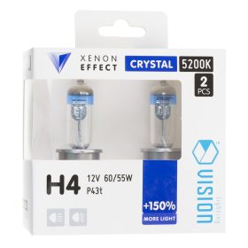   VISION kristály fehér izzók H4 12V 60/55W P43t +150%, 2 db
