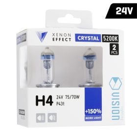   VISION kristály fehér izzók H4 24V 75/70W P43t +150%, 2 db.