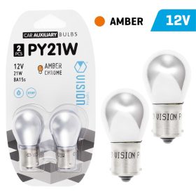   VISION PY21W 12V 21W BA15s izzók, borostyánsárga króm, 2 db-os