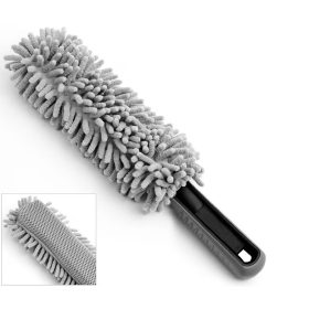  Autófelni/Műszerfaltisztító kefe, Mikroszálas, 34 cm, Szürke