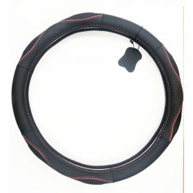 Valódi bőr kormányvédő SPORT KV-5057A - BLACK RED