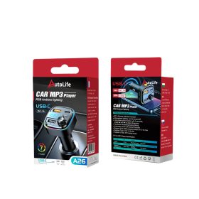   C26 Bluetooth kihangosító 5.3+EDR RGB- FM/Transmitter - 12/24V