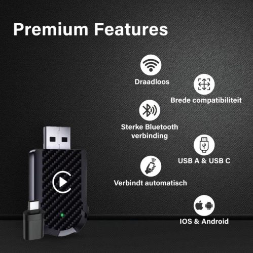 CarPlay 2in1 vezeték nélküli adapter IOS/ANDROID