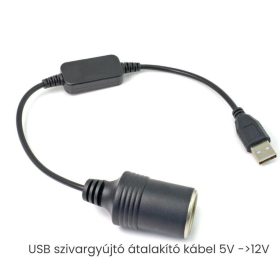    A15163-1 USB-port 12V autós szivargyújtó aljzathoz, átalakító adapter kábel
