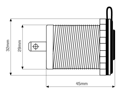 Beépíthető elektromos aljzat 12/24V