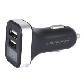   2x USB töltő, 2.1A, 12/24V-os szivargyújtó aljzathoz voltmérővel