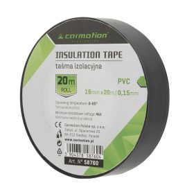 PVC szigetelőszalag 0,15 mm x 19 mm x 20 m, fekete, 1 db.