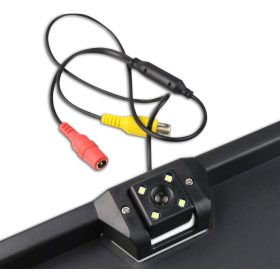   Rendszámtábla keretbe épített tolatókamera 8LED-es + 2db tolatószenzor 