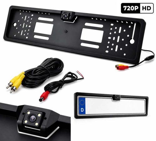 BG482HD Rendszámtábla keretbe integrált HD 720p tolatókamerával - 12V