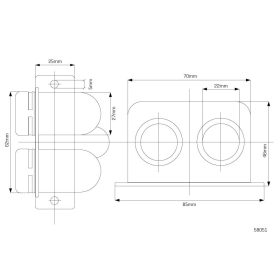 Aljzat 12V 15A, dupla, elektromos, vízálló