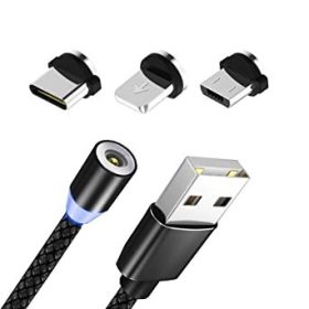   Mágneses usb töltőkábel , 3 fajta csatlakozási fej kiegészítővel GZ-15974