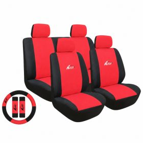   Univerzális 11 részes üléshuzat szett - piros-fekete UL-AG23001BR